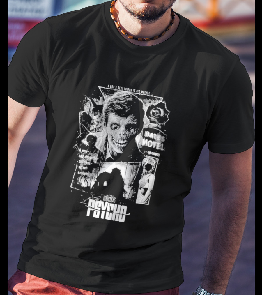 Psycho Hitchcock Collage 1960 Classic Movie Icy Blackness 2026 T-Shirt
