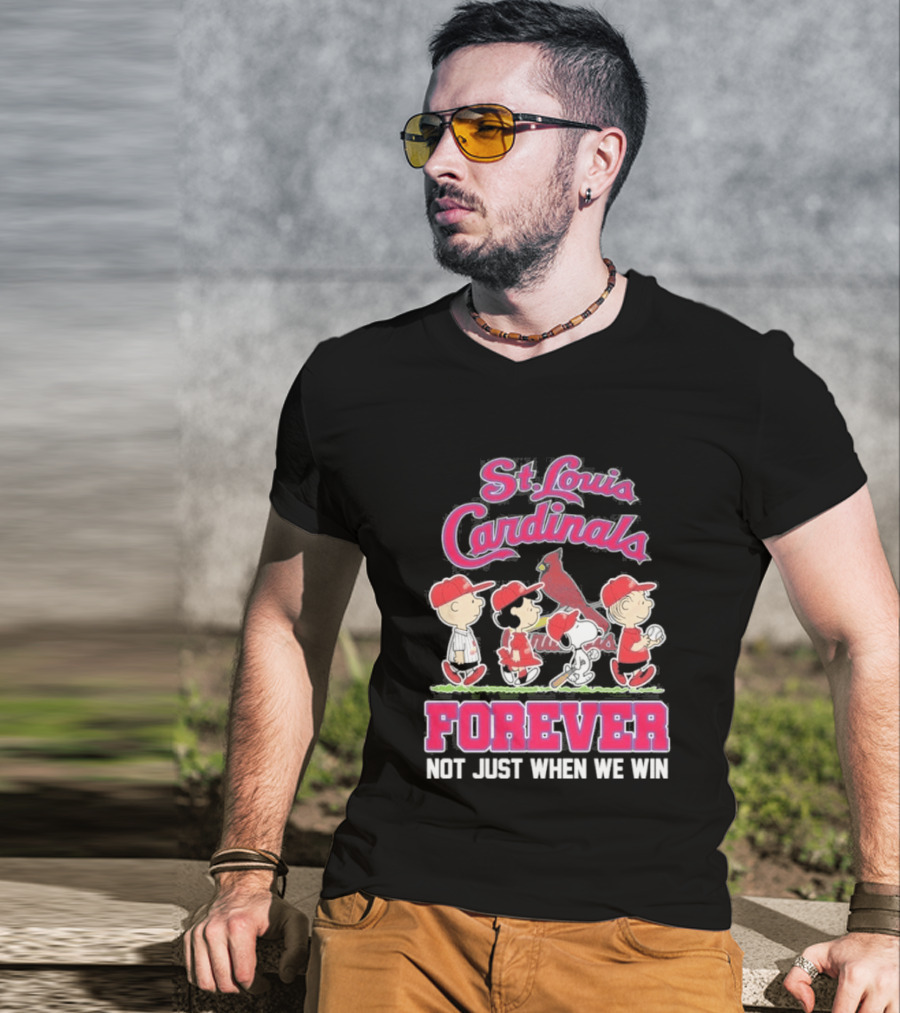 St Louis Cardinals Peanuts Characters Forever Not Just When We Win T-Shirt