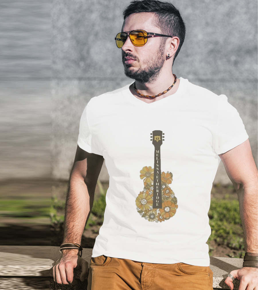 Melissa Etheridge Floral Guitar Art With Flowers T-Shirt