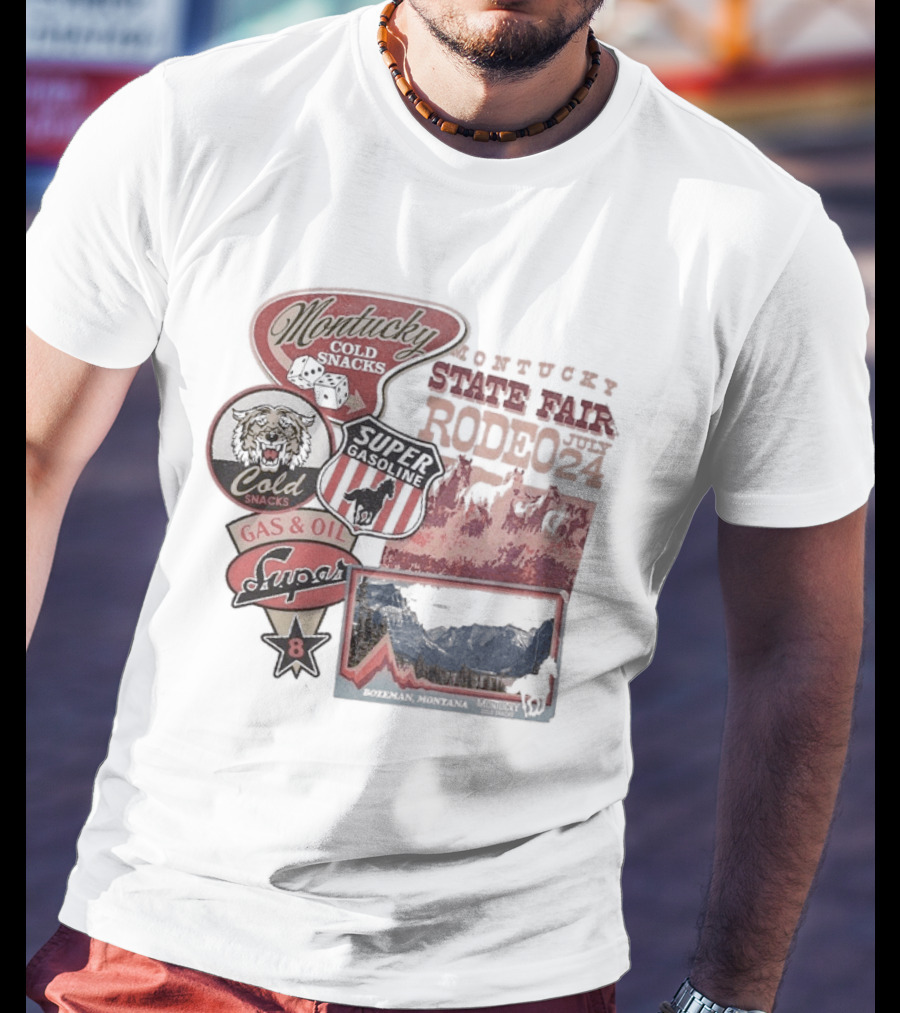 Montucky Cold Snacks Super Premium Lager Gas Oil Rodeo Signs T-Shirt