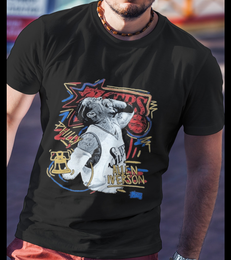 Philadelphia 76ers Allen Iverson Philly Mitchell Ness Chalked Up T-Shirt