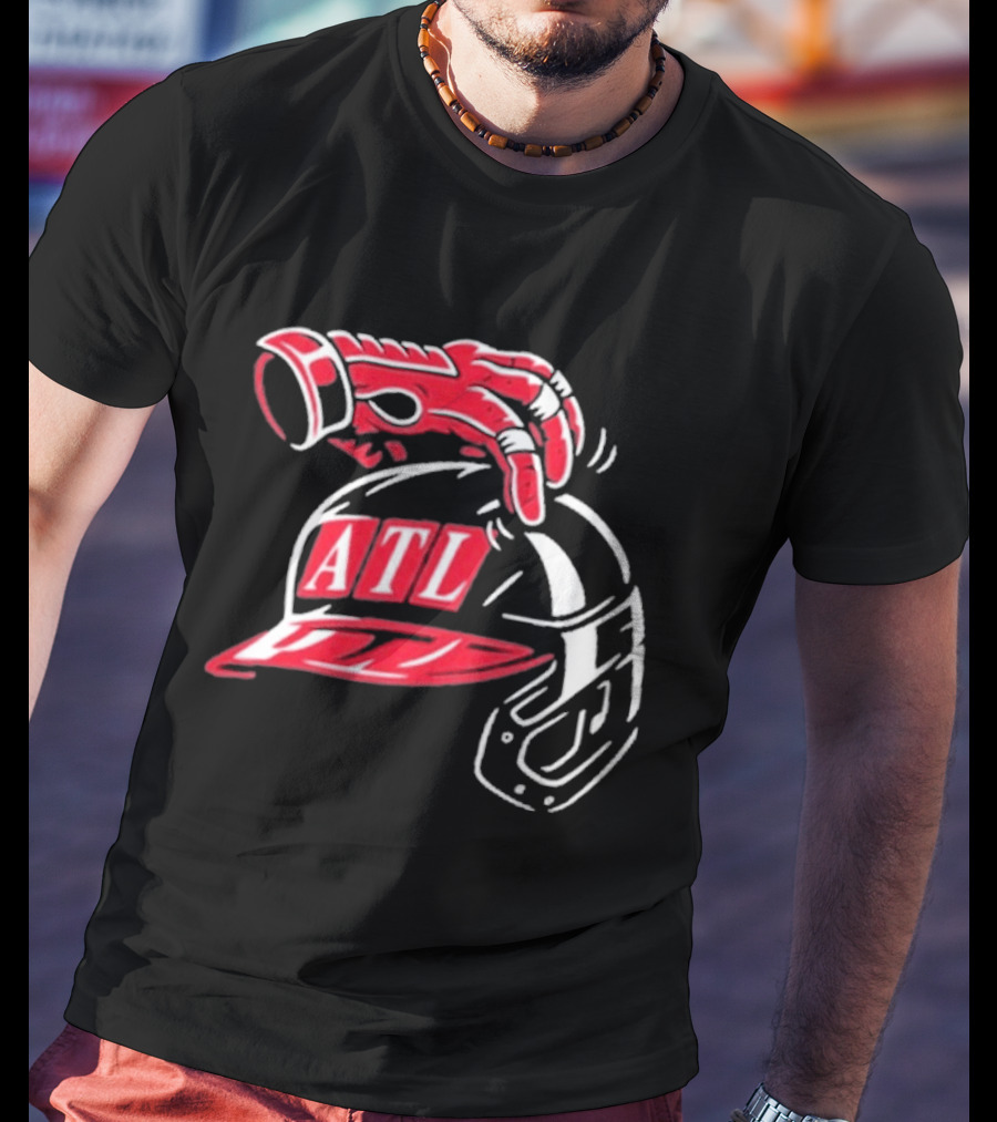 ATL Helmet Red Hand Scratch T-Shirt