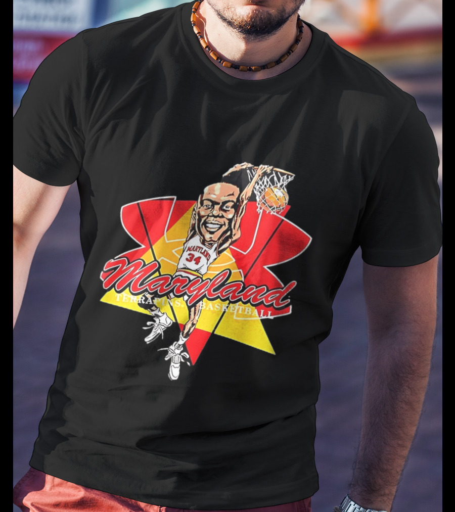 Len Bias Maryland Terrapins Mens Basketball Player Caricature T-Shirt