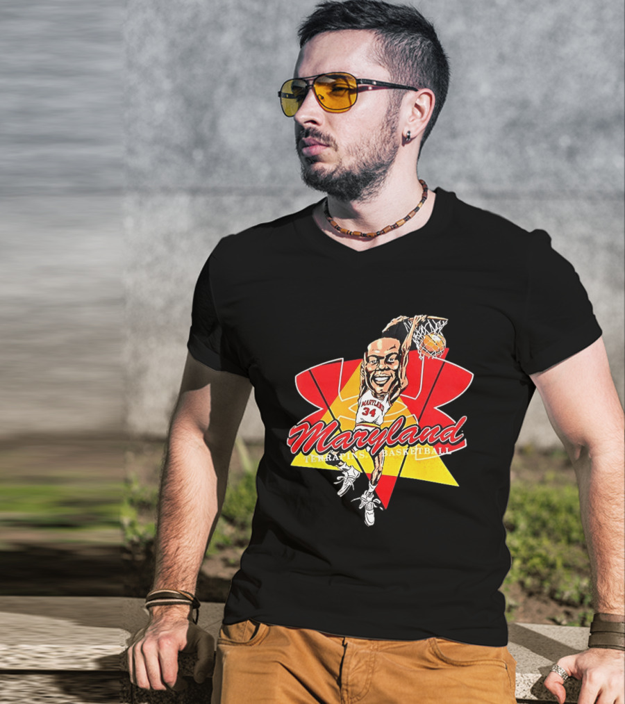 Len Bias Maryland Terrapins Mens Basketball Player Caricature T-Shirt