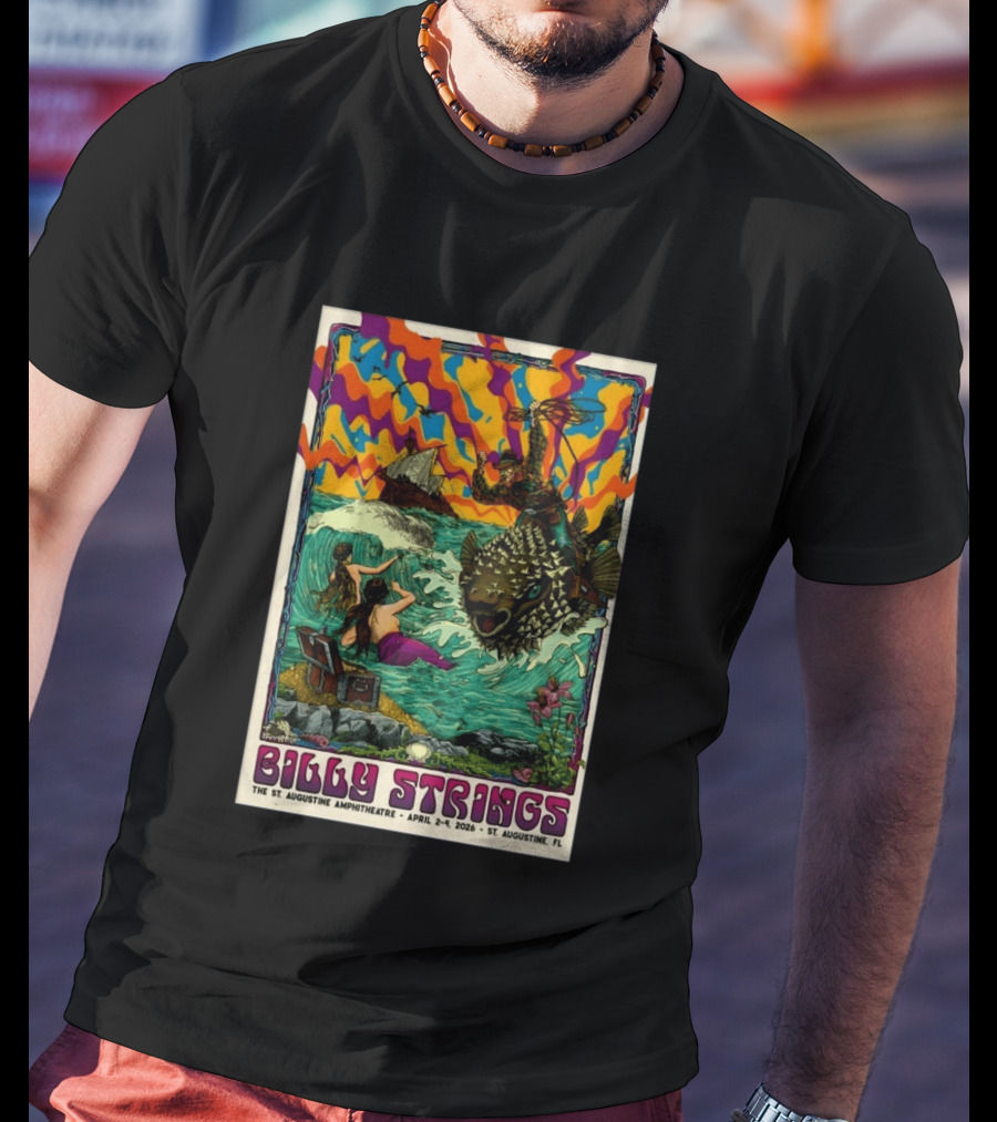 Billy Strings St. Augustine Amphitheatre April 2 4 2026 Psychedelic T-Shirt