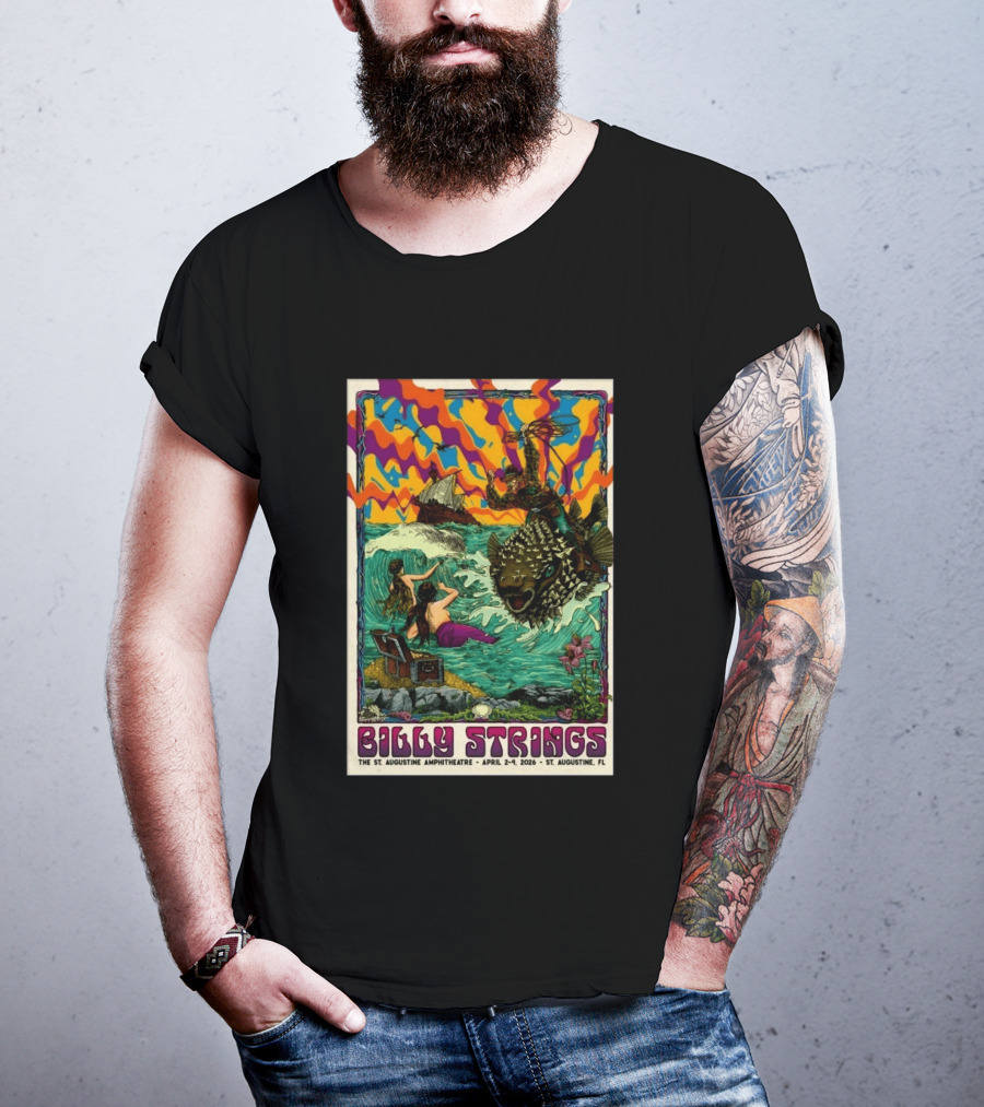 Billy Strings St. Augustine Amphitheatre April 2 4 2026 Psychedelic T-Shirt