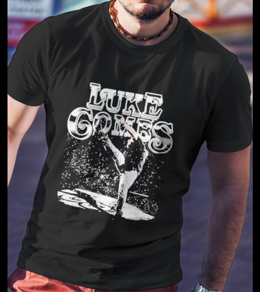 Luke Combs Stage Performance Art With Microphone And Hands Up Gesture T-Shirt