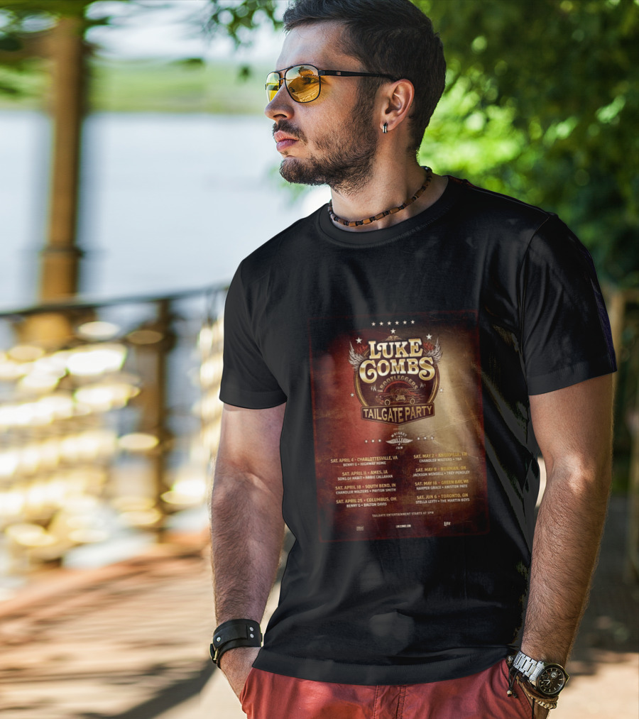 Luke Combs Bootleggers Tailgate Party 2026 My Kinda Saturday Night Tour City Dates Whiskey Jam T-Shirt