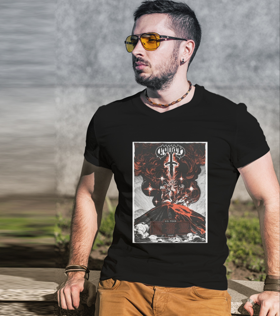 Conan US Tour 2026 Volcanic Knight Imagery City Dates T-Shirt