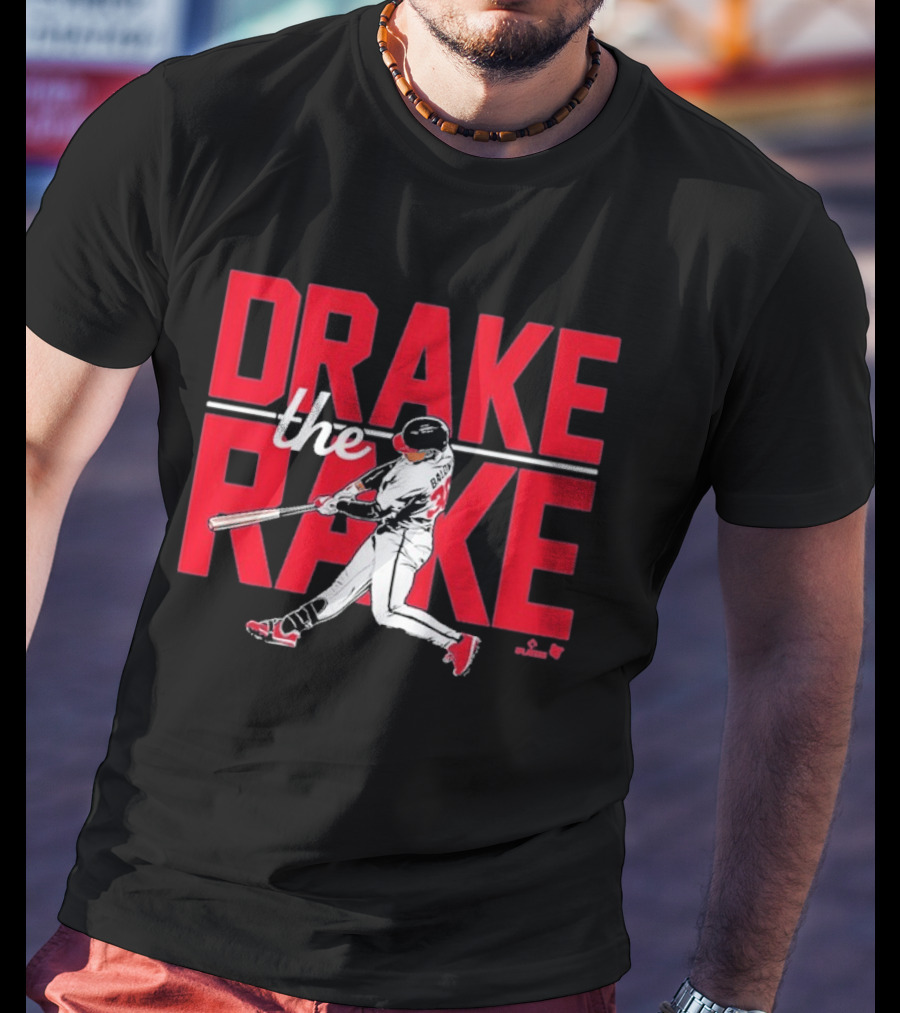 Drake Baldwin The Rake Baseball Player Swinging Bat T-Shirt
