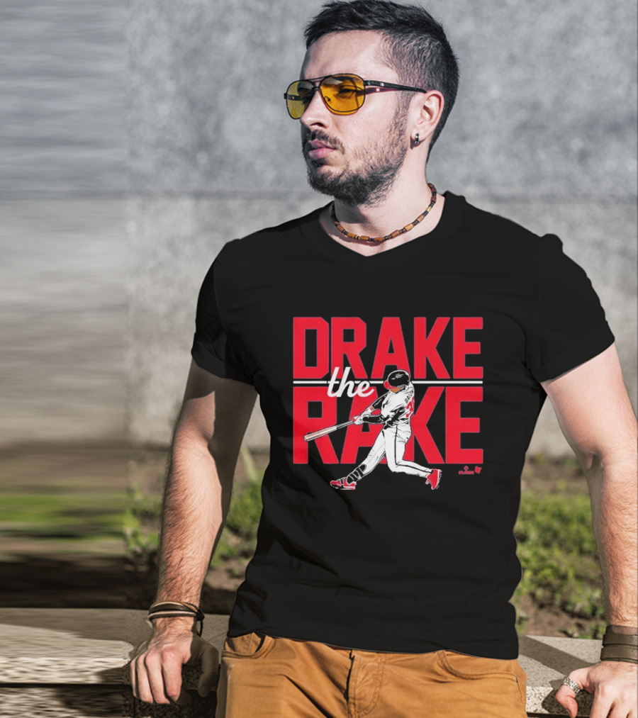 Drake Baldwin The Rake Baseball Player Swinging Bat T-Shirt