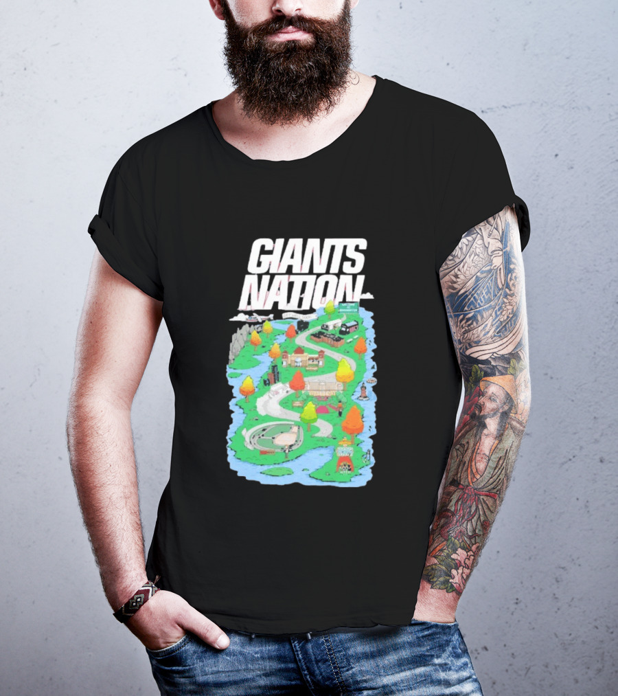 New York Giants Nation Roadmap Scenic Tour T-Shirt