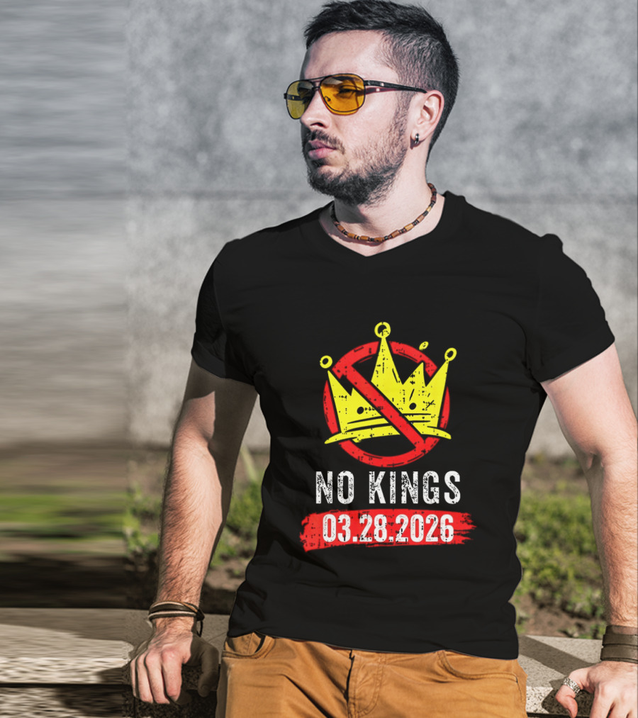 No Kings 03 28 2026 Crown T-Shirt