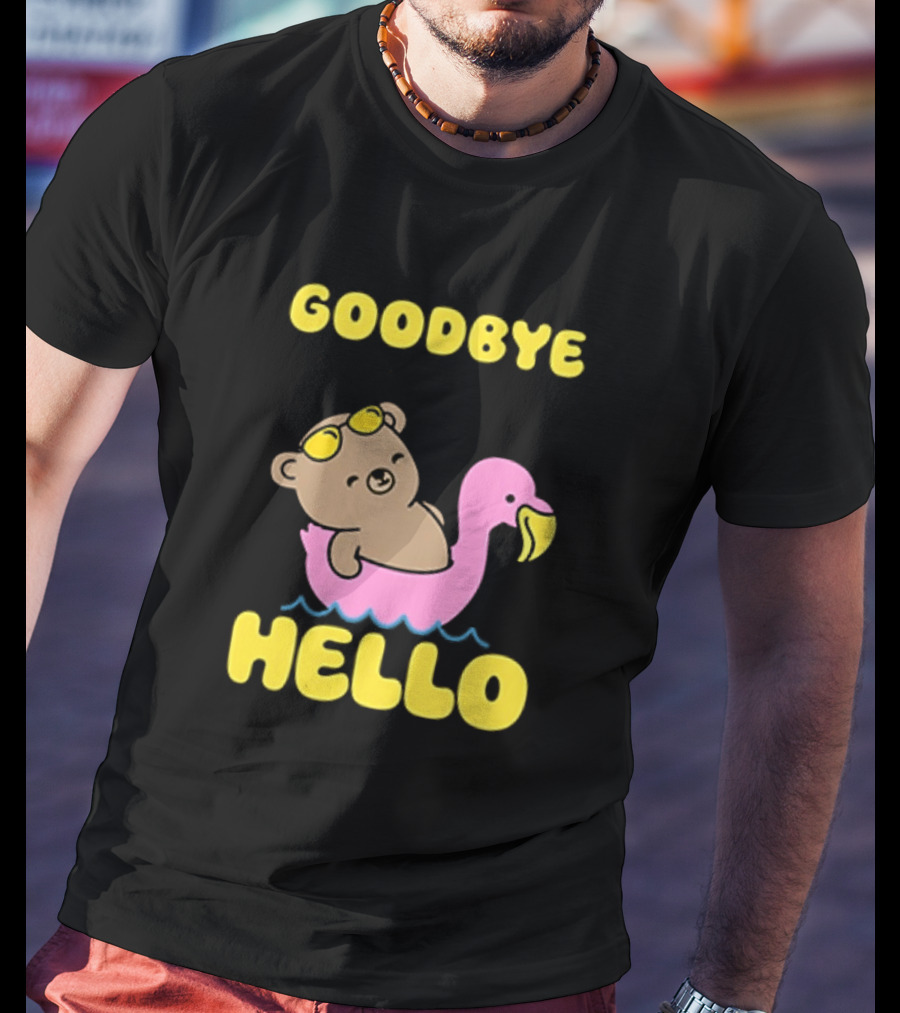 Goodbye Seasonal Depression Hello Body Dysmorphia Bear On Flamingo 2026 T-Shirt