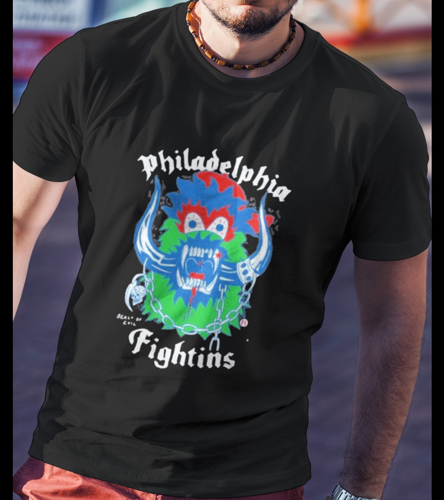 Philadelphia Heavyslime Beast Of Evil Fightins Teeth Chains Monster T-Shirt