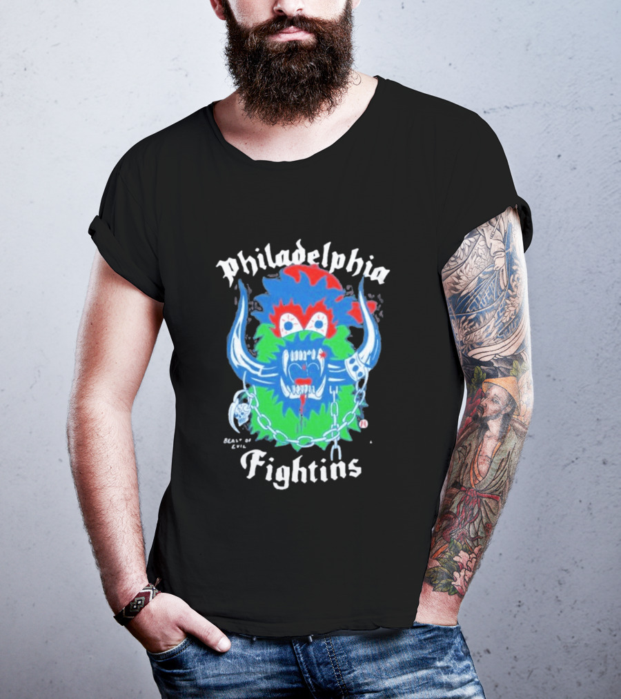 Philadelphia Heavyslime Beast Of Evil Fightins Teeth Chains Monster T-Shirt