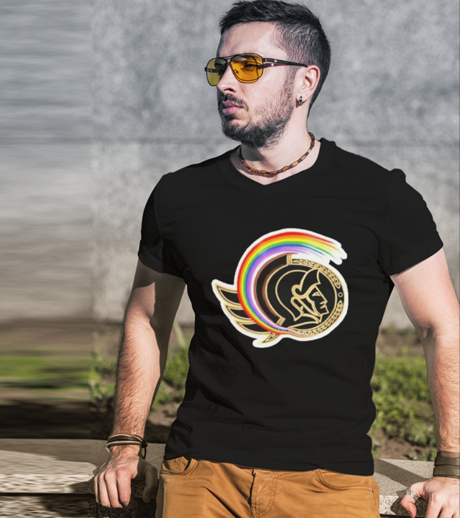 Rachel Reid Ottawa Senators Pride Night Rainbow T-Shirt