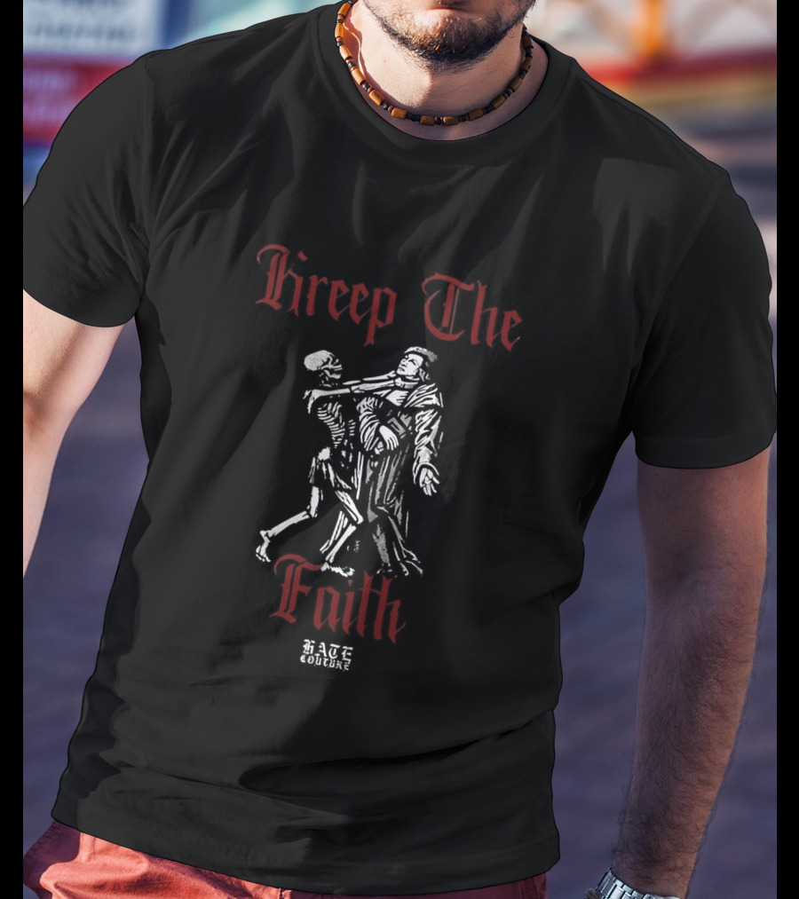 Kreep The Faith Hate Couture Gothic Skeletons Embrace T-Shirt