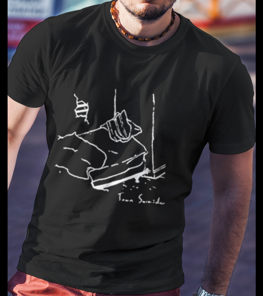 Teen Suicide Waste Yrself Iconic Sketch Marble Tombstone T-Shirt