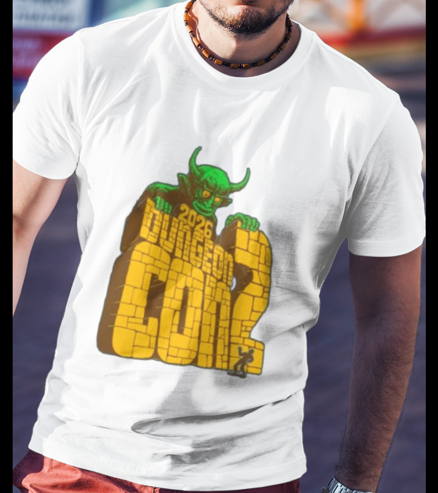 2026 Dungeon Con 2 Goodman Games Logo Green Monster T-Shirt