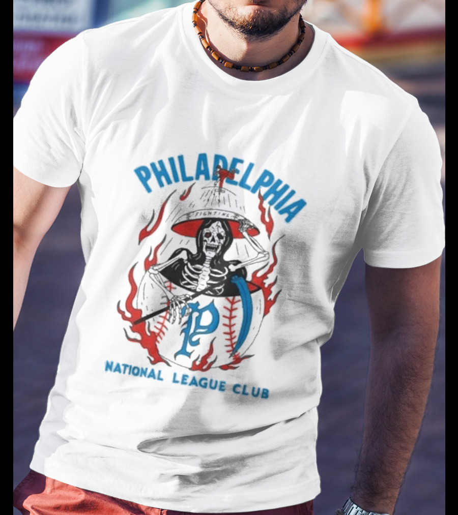 Philadelphia Heavyslime Skeleton P National League Club T-Shirt