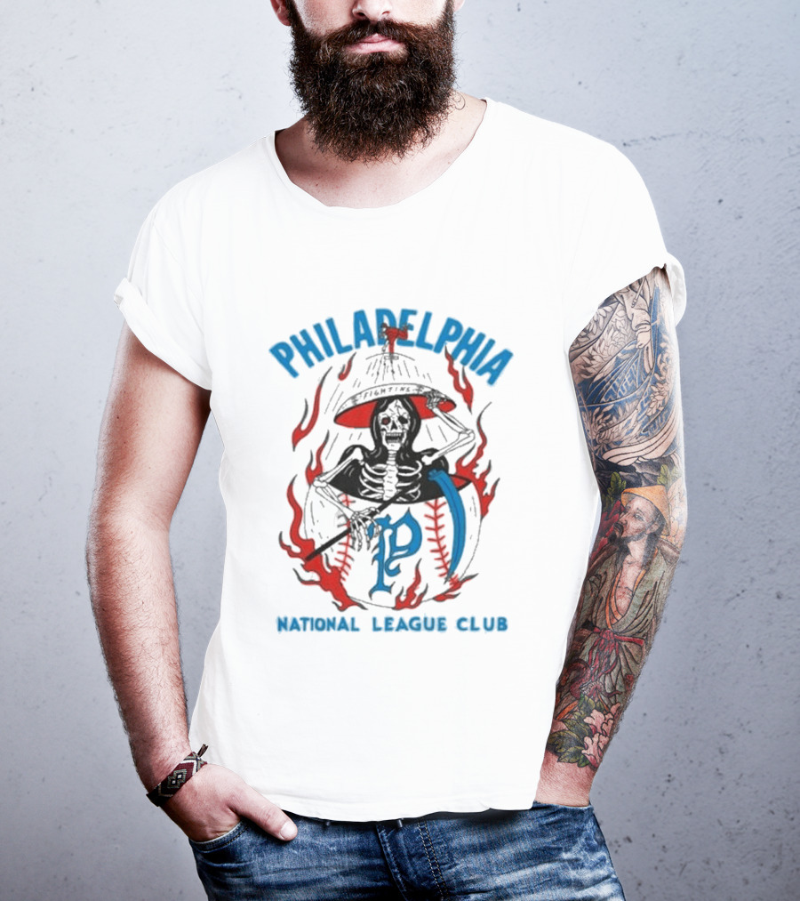 Philadelphia Heavyslime Skeleton P National League Club T-Shirt