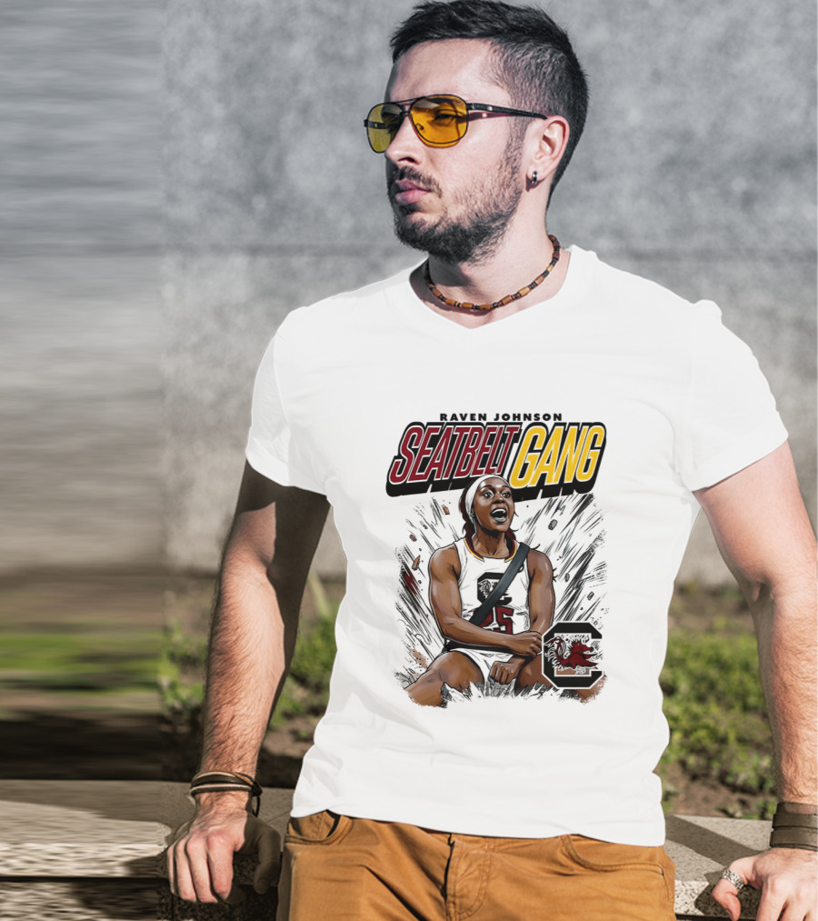 Raven Johnson Seatbelt Gang South Carolina Gamecocks Basketball T-Shirt