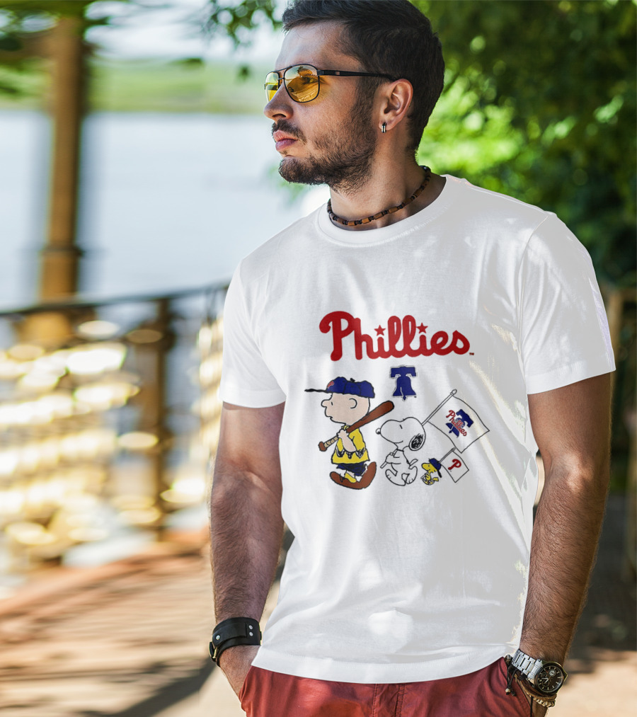 Philadelphia Phillies Snoopy Charlie Brown Woodstock MLB Fan 2025 T-Shirt