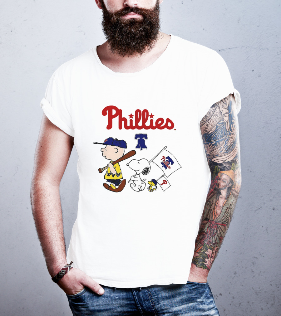 Philadelphia Phillies Snoopy Charlie Brown Woodstock MLB Fan 2025 T-Shirt