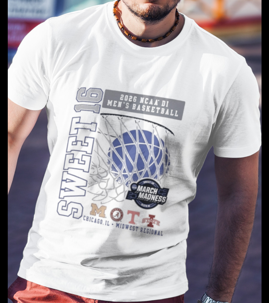 Sweet 16 2026 NCAA DI Men's Basketball Midwest Regional March Madness MOTA Chicago Illinois T-Shirt