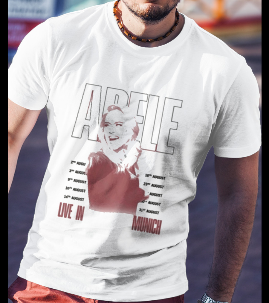 ADELE Live In Munich Pink Lips Concert Tour Dates T-Shirt