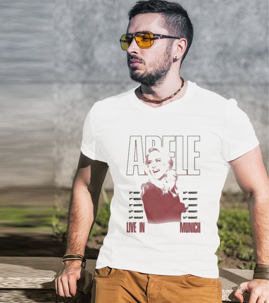 ADELE Live In Munich Pink Lips Concert Tour Dates T-Shirt