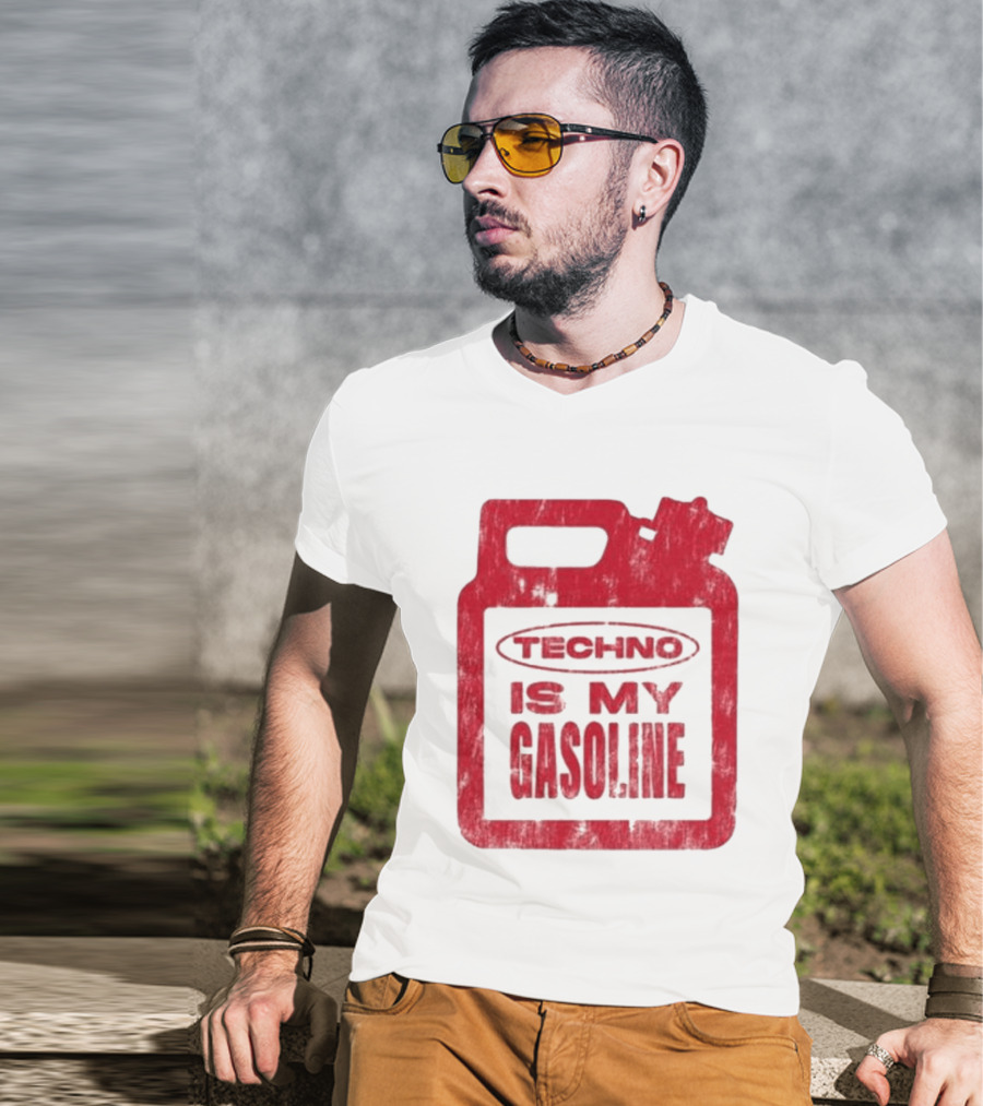 Techno Is My Gasoline Red Fuel Can T-Shirt