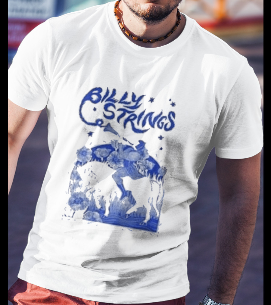 Billy Strings Fall Tour 2026 Skeleton Moon Walking Artistic Blue T-Shirt