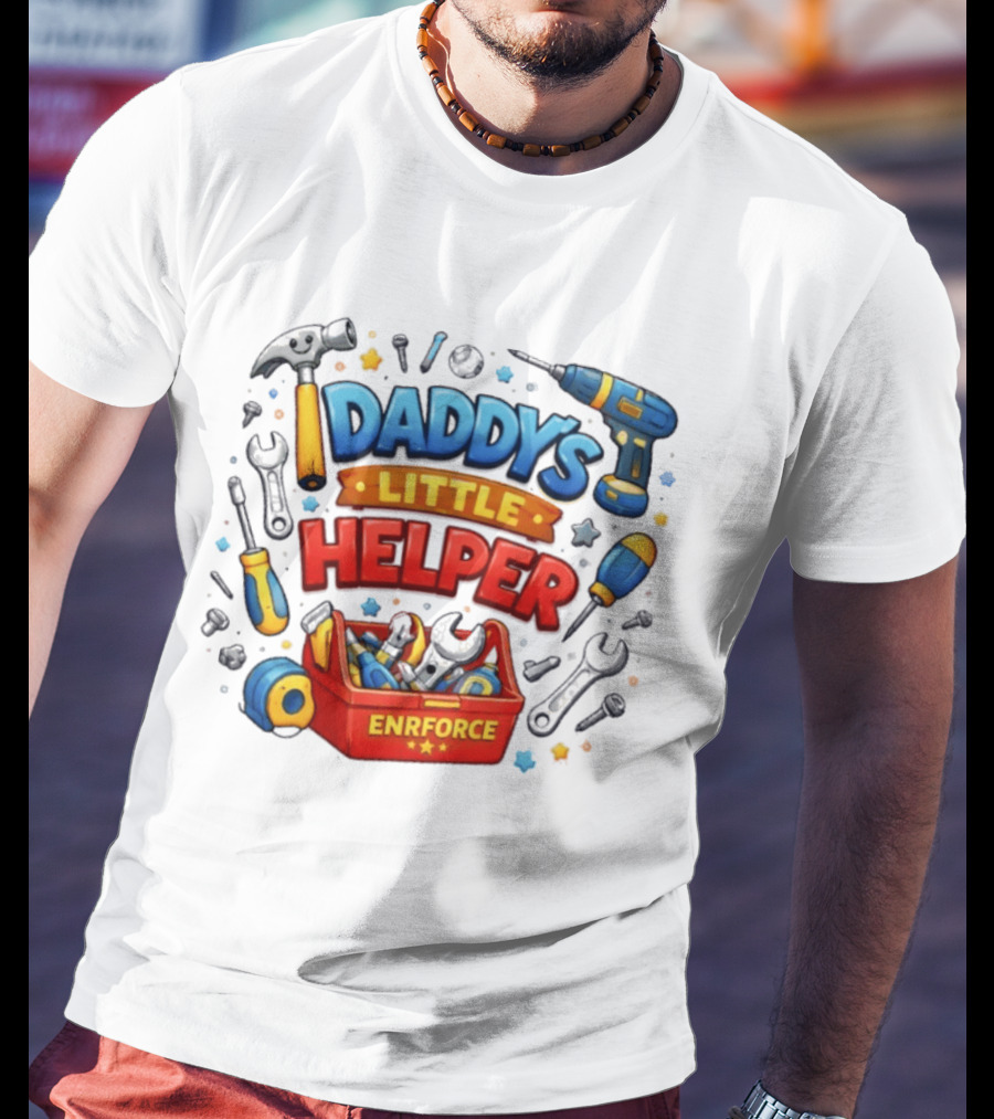 Daddy's Little Helper Enrforce Toolbox Tools And Stars T-Shirt