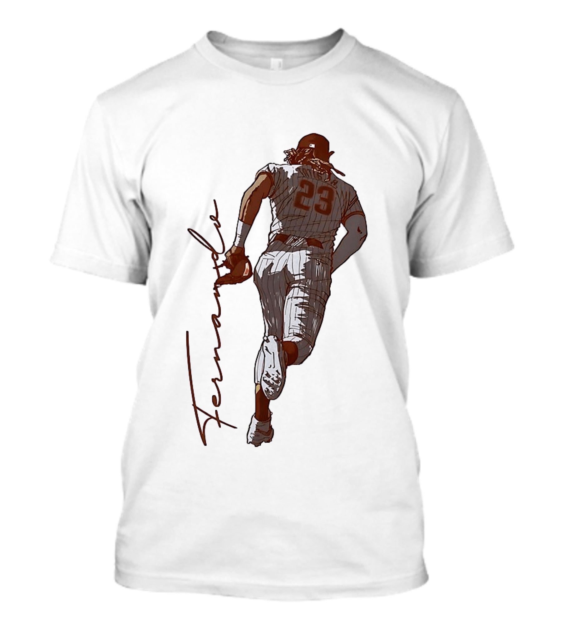 Fernando Tatis Jr. 23 San Diego Padres Baseball Ink Drawing T-Shirt