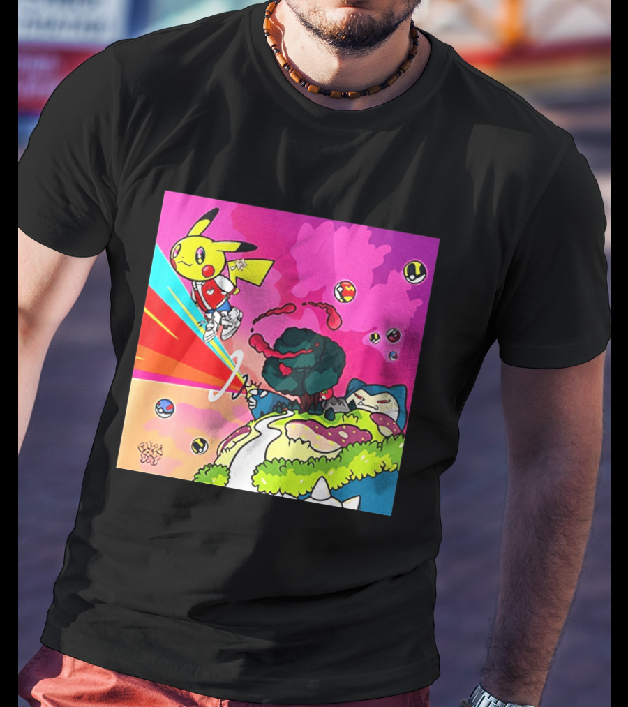 Pikachu Graduation Inspired By Album Cover Elements Pokemon Crossover Scene T-Shirt
