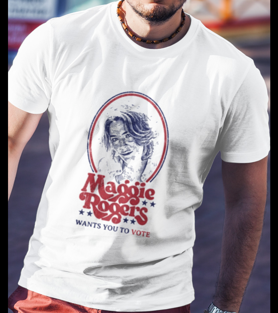 Maggie Rogers Wants You To Vote Portrait Stars T-Shirt