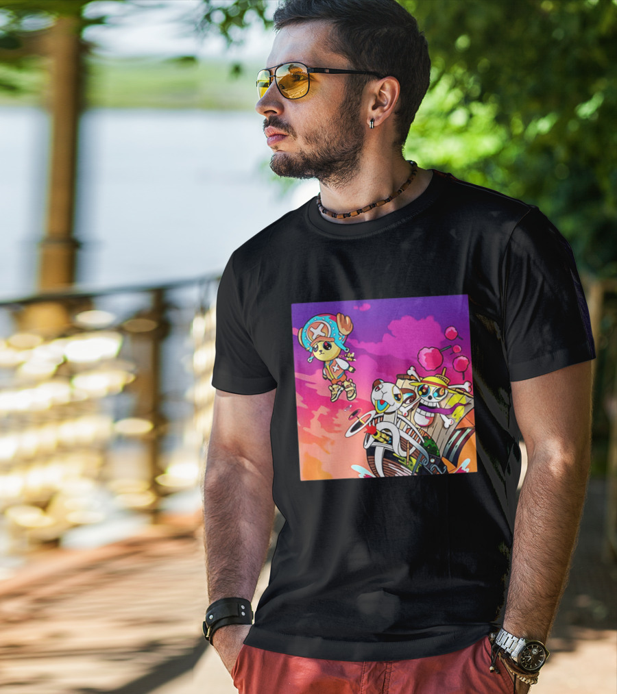 Tony Tony Chopper One Piece Anime Meets Kanye Graduation Style Fusion T-Shirt