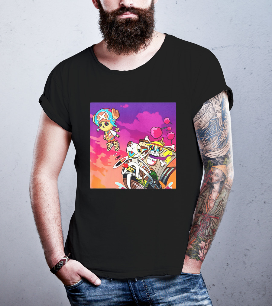 Tony Tony Chopper One Piece Anime Meets Kanye Graduation Style Fusion T-Shirt