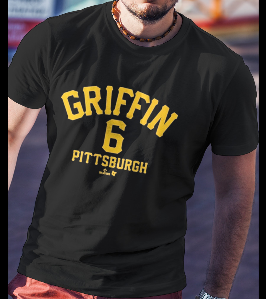 Konnor Griffin Pittsburgh 6 Yellow Lettering T-Shirt