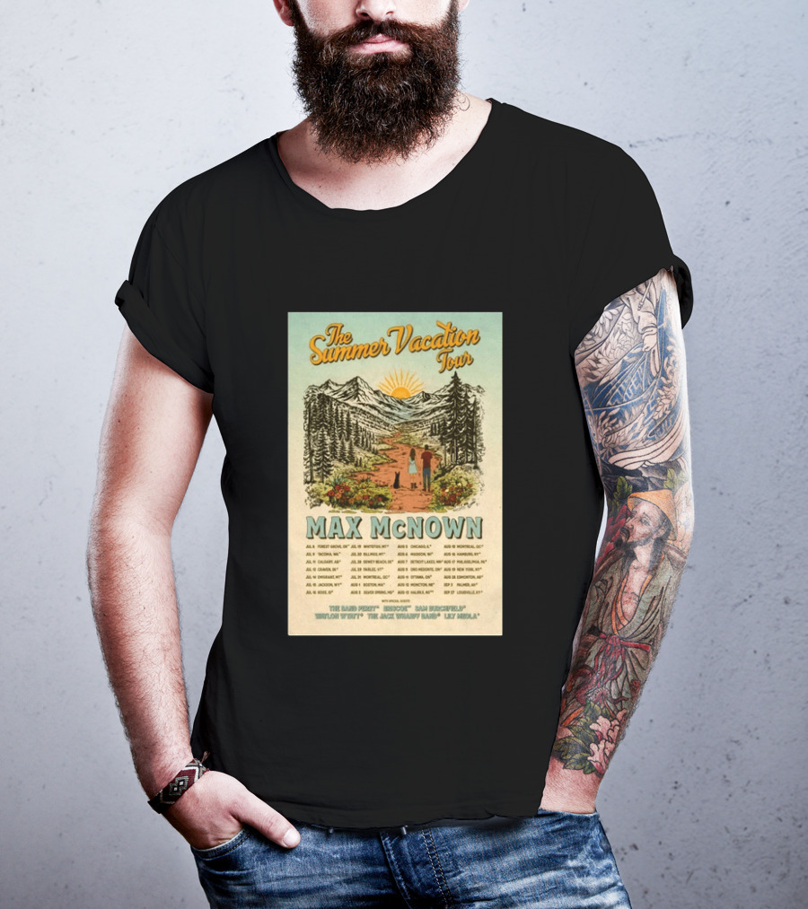 The Summer Vacation Tour 2026 Max McNown Concert Dates And Locations T-Shirt