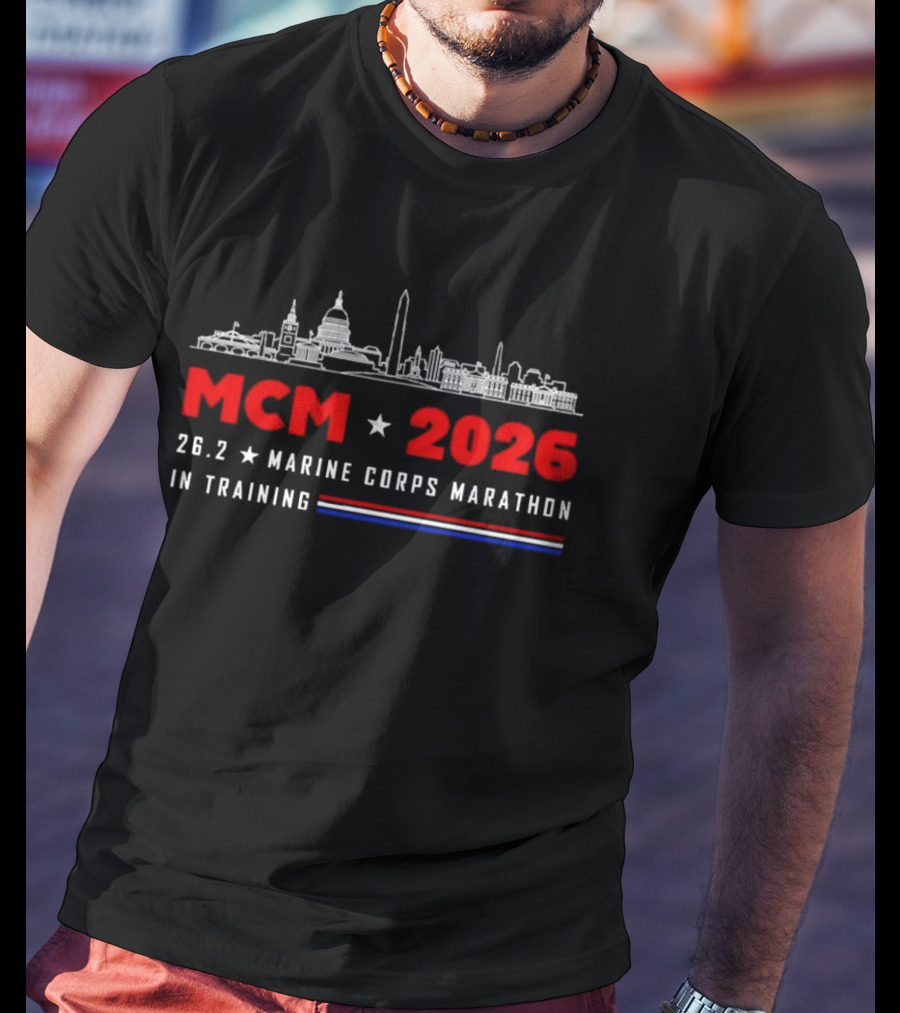 MCM 2026 26.2 Marine Corps Marathon In Training Skyline T-Shirt