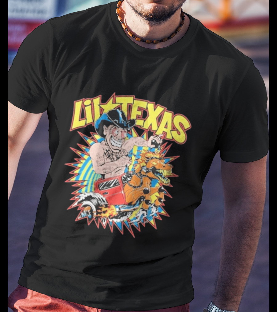 Lil Texas Cartoon Cowboy Racing Dinosaur Kt8 Need For Speed T-Shirt