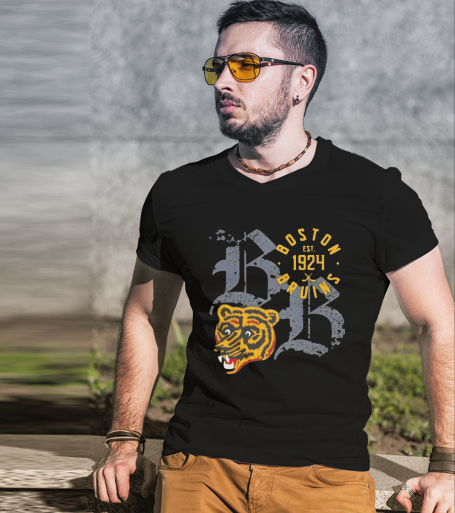 Boston Bruins EST 1924 Long Haul Classic Team Bear T-Shirt