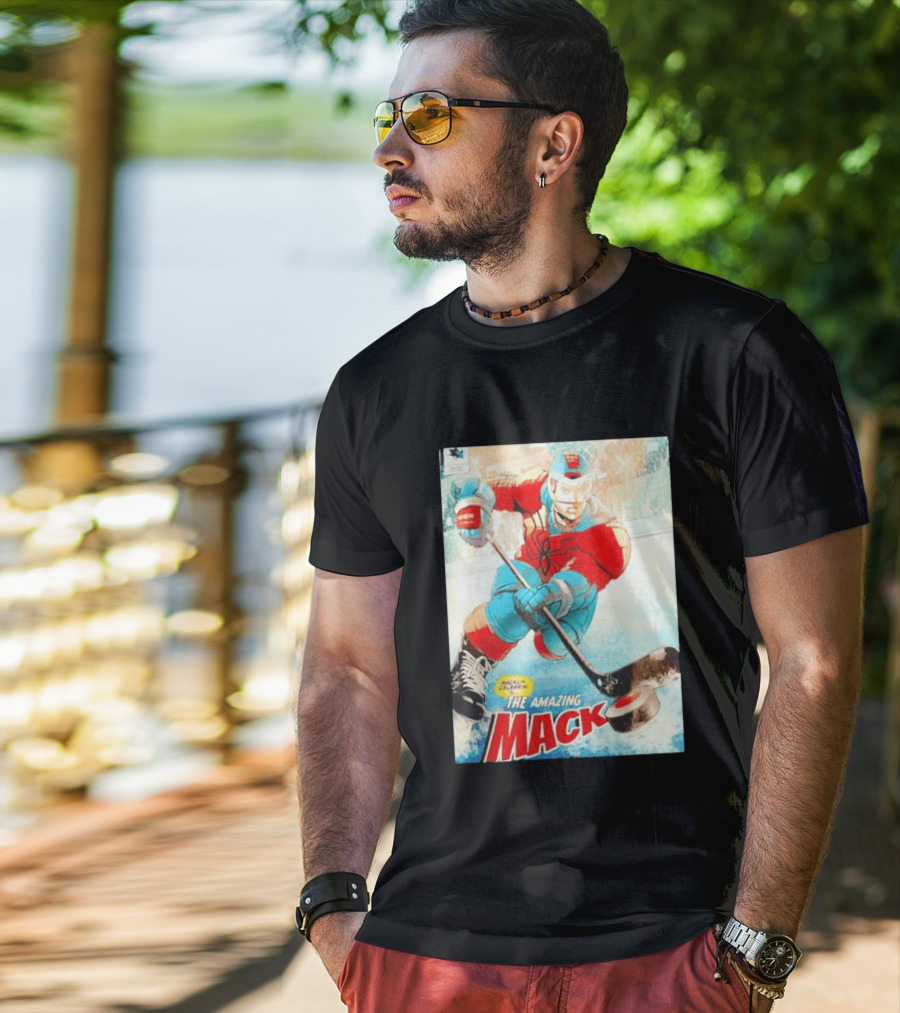 Macklin Celebrini The Amazing Mack San Jose Sharks Hockey Comic T-Shirt
