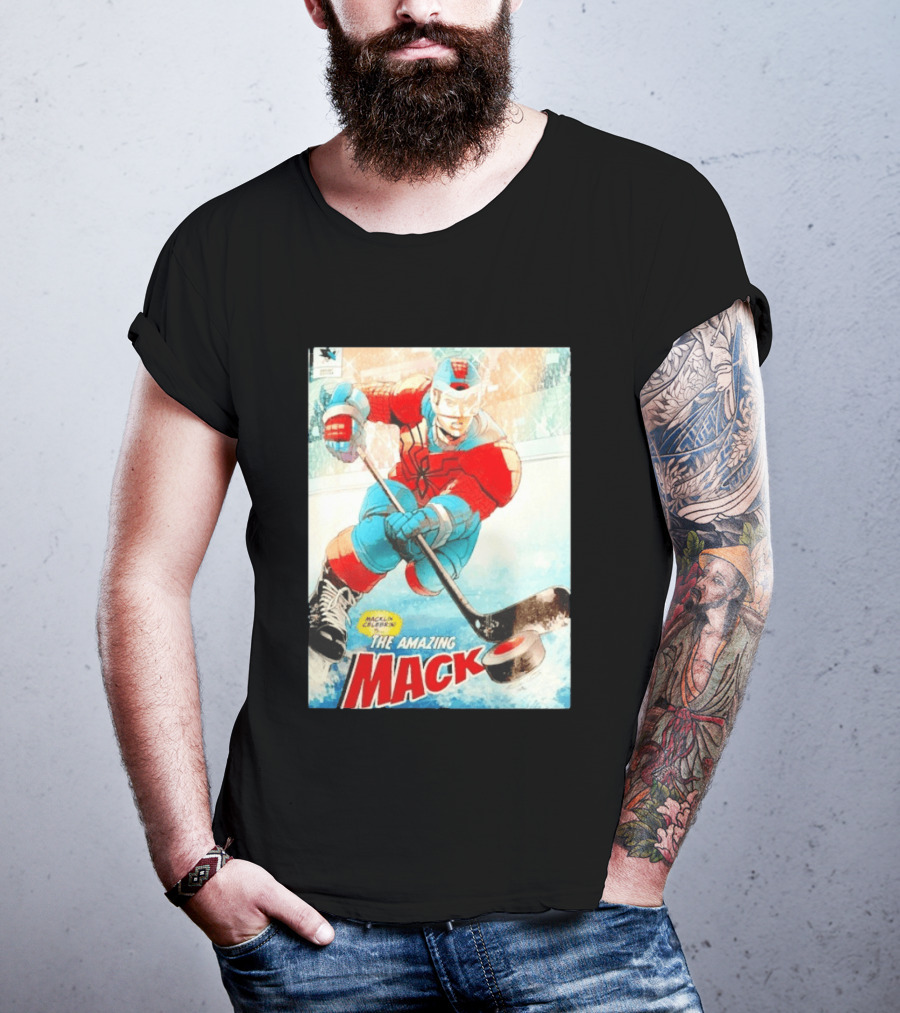 Macklin Celebrini The Amazing Mack San Jose Sharks Hockey Comic T-Shirt