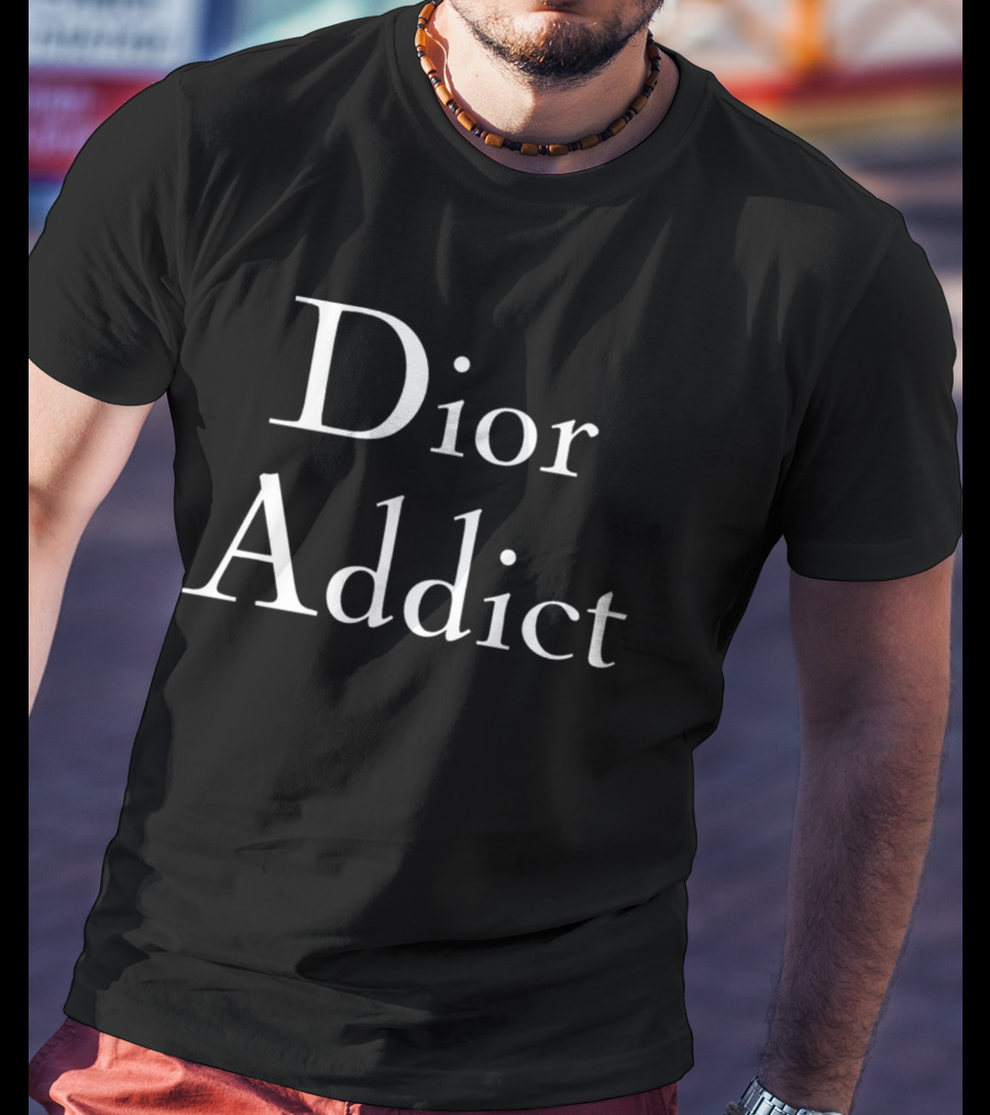 Dior Addict White Text Fashion Icon T-Shirt