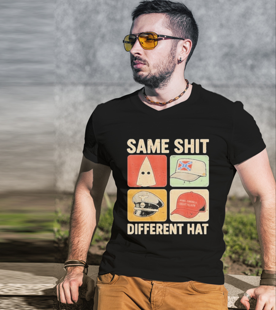 Same Shit Different Hat Ku Klux Klan Confederate Battle Flag Make America Great Again Police T-Shirt