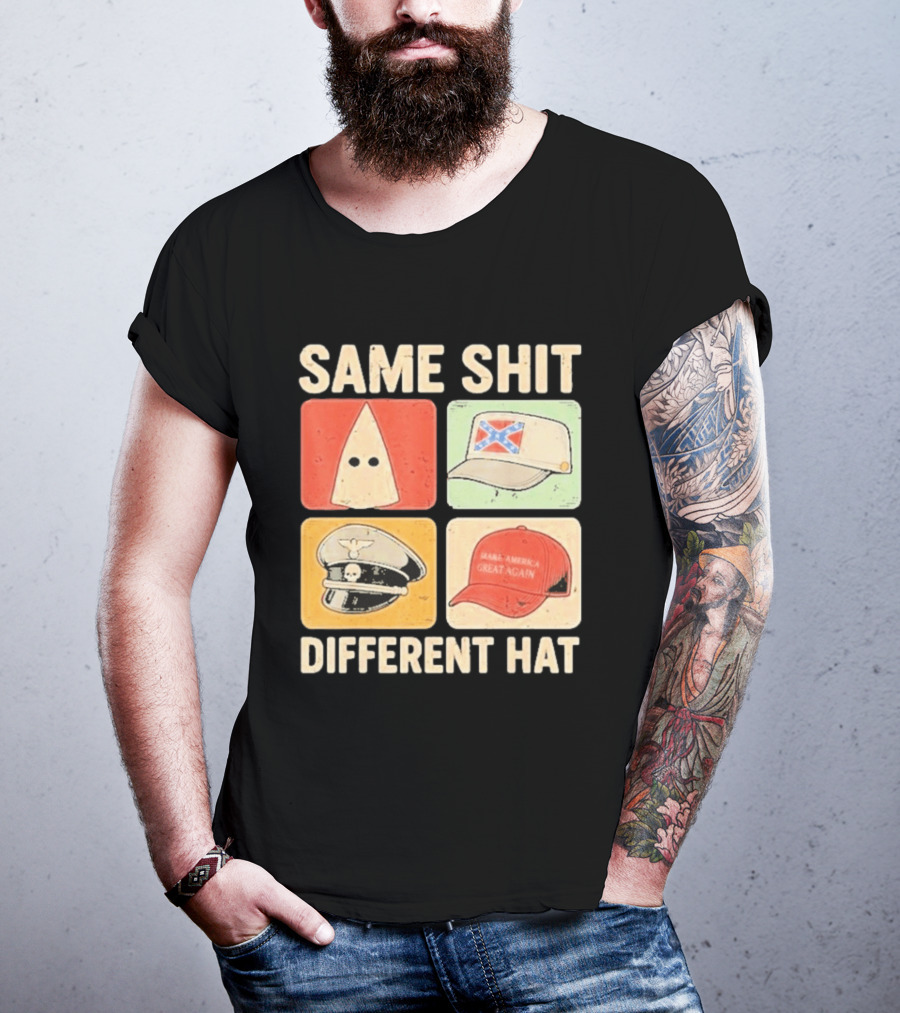 Same Shit Different Hat Ku Klux Klan Confederate Battle Flag Make America Great Again Police T-Shirt